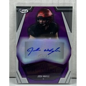 2023 SAGE HIT Peak Performance Autographs #PKAJW Josh Whyle Auto Purple
